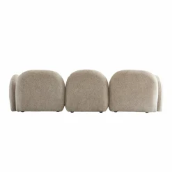 Made in Meubles Canapé 3 modules en tissu bouclette gris Calya