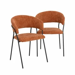 Made in Meubles Chaise arrondie terracotta Kanoa (lot de 2)