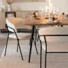 Made in Meubles Chaise arrondie tissu bouclette blanche Kanoa (lot de 2)