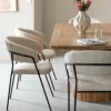 Made in Meubles Chaise arrondie tissu écru Kanoa (lot de 2)