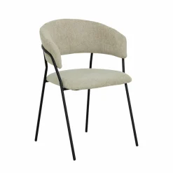 Made in Meubles Chaise arrondie tissu écru Kanoa (lot de 2)