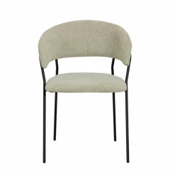 Made in Meubles Chaise arrondie tissu écru Kanoa (lot de 2)