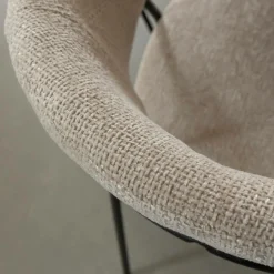 Made in Meubles Chaise arrondie tissu écru Kanoa (lot de 2)