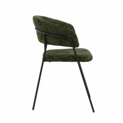 Made in Meubles Chaise arrondie tissu vert Kanoa (lot de 2)