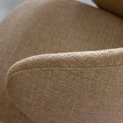 Made in Meubles Chaise avec accoudoirs ronds en tissu sable et pieds en métal Cléa (lot de 2)
