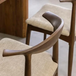 Made in Meubles Chaise bois hêtre foncé Aline (lot de 2)