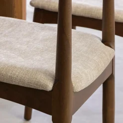 Made in Meubles Chaise bois hêtre foncé Aline (lot de 2)