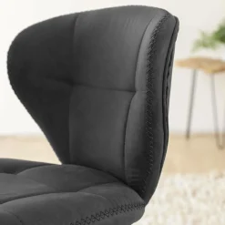 Made in Meubles Chaise de bar vintage noire pied central réglable Isis (lot de 2)