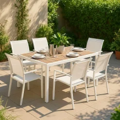 Made in Meubles Chaise de jardin blanche Ilona (lot de 2)