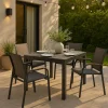 Made in Meubles Chaise de jardin en aluminium gris foncé Ayden (lot de 2)