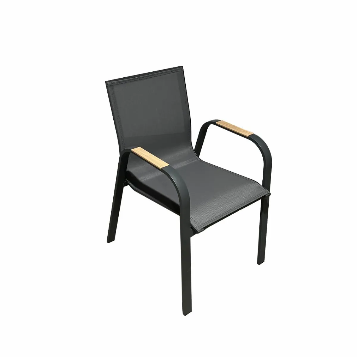 Made in Meubles Chaise de jardin en aluminium gris foncé Ayden (lot de 2)