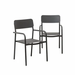 Made in Meubles Chaise de jardin en aluminium gris  Kaïa (lot de 2)