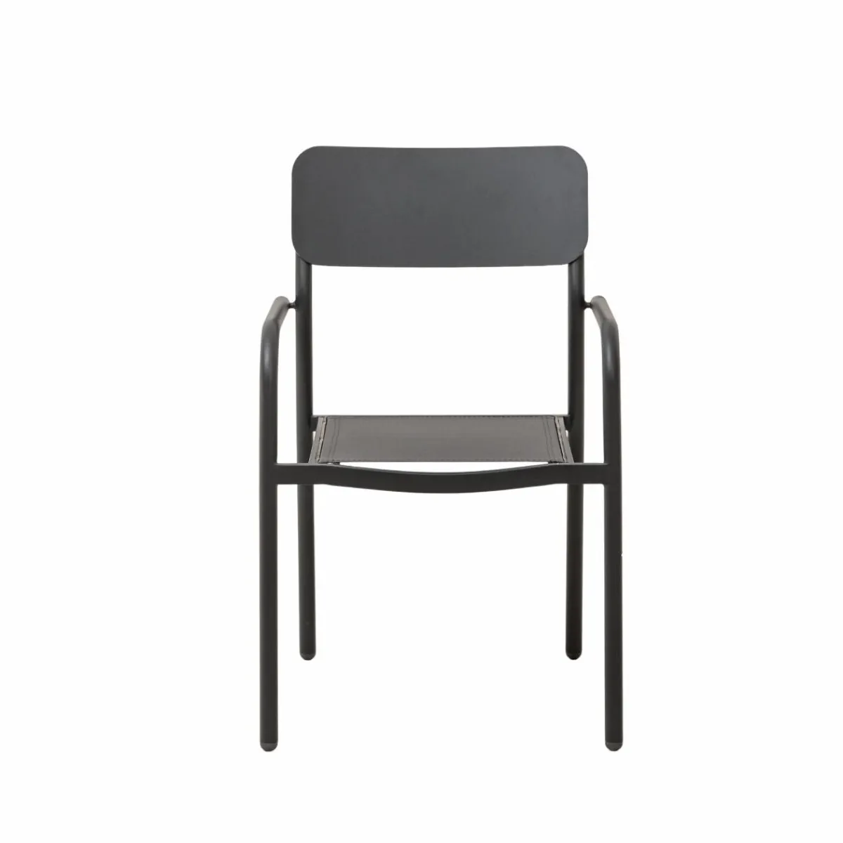 Made in Meubles Chaise de jardin en aluminium gris Kaïa (lot de 2)