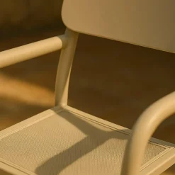 Made in Meubles Chaise de jardin en aluminium taupe Kaïa (lot de 2)