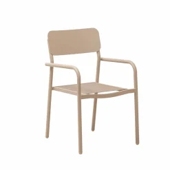 Made in Meubles Chaise de jardin en aluminium taupe Kaïa (lot de 2)