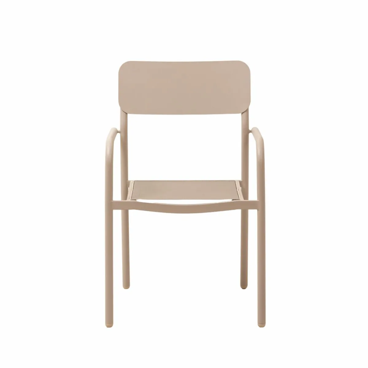 Made in Meubles Chaise de jardin en aluminium taupe Kaïa (lot de 2)