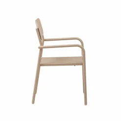 Made in Meubles Chaise de jardin en aluminium taupe Kaïa (lot de 2)