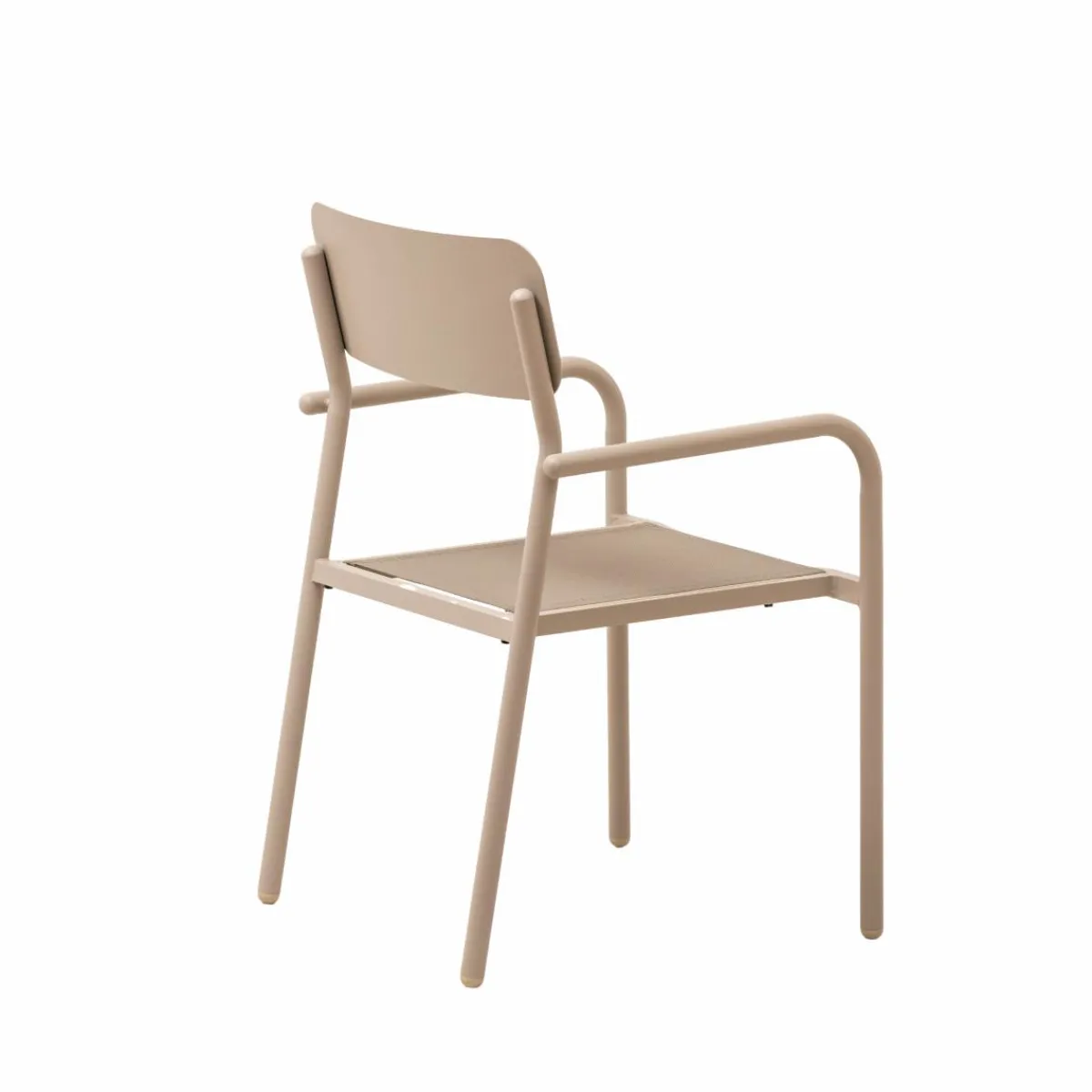 Made in Meubles Chaise de jardin en aluminium taupe Kaïa (lot de 2)