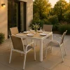 Made in Meubles Chaise de jardin taupe en aluminium Ayden (lot de 2)