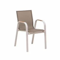 Made in Meubles Chaise de jardin taupe en aluminium Ayden (lot de 2)