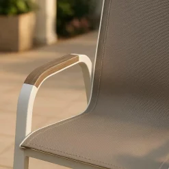 Made in Meubles Chaise de jardin taupe en aluminium Ayden (lot de 2)