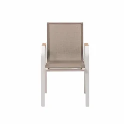 Made in Meubles Chaise de jardin taupe en aluminium Ayden (lot de 2)