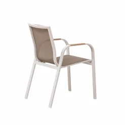 Made in Meubles Chaise de jardin taupe en aluminium Ayden (lot de 2)
