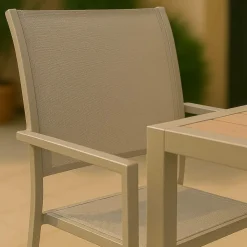 Made in Meubles Chaise de jardin taupe Ilona (lot de 2)