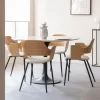 Made in Meubles Chaise en bois clair et tissu écru Florence (lot de 2)