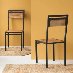 Made in Meubles Chaise en bois d'acacia Havana (lot de 2)