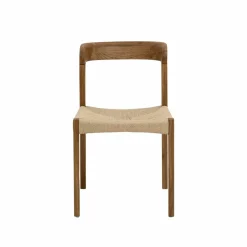 Made in Meubles Chaise en bois de chêne et en corde Auren (lot de 2)