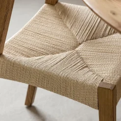 Made in Meubles Chaise en bois de chêne et en corde Auren (lot de 2)