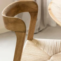 Made in Meubles Chaise en bois de chêne et en corde Auren (lot de 2)