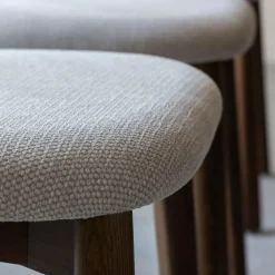 Made in Meubles Chaise en bois de frêne foncé et tissu gris Aline (lot de 2)