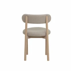 Made in Meubles Chaise en bois de hêtre clair et tissu Aline (lot de 2)
