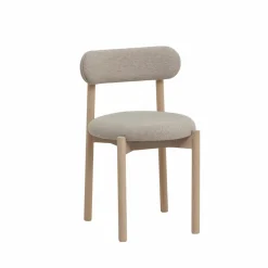 Made in Meubles Chaise en bois de hêtre clair et tissu Aline (lot de 2)