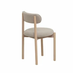 Made in Meubles Chaise en bois de hêtre clair et tissu Aline (lot de 2)
