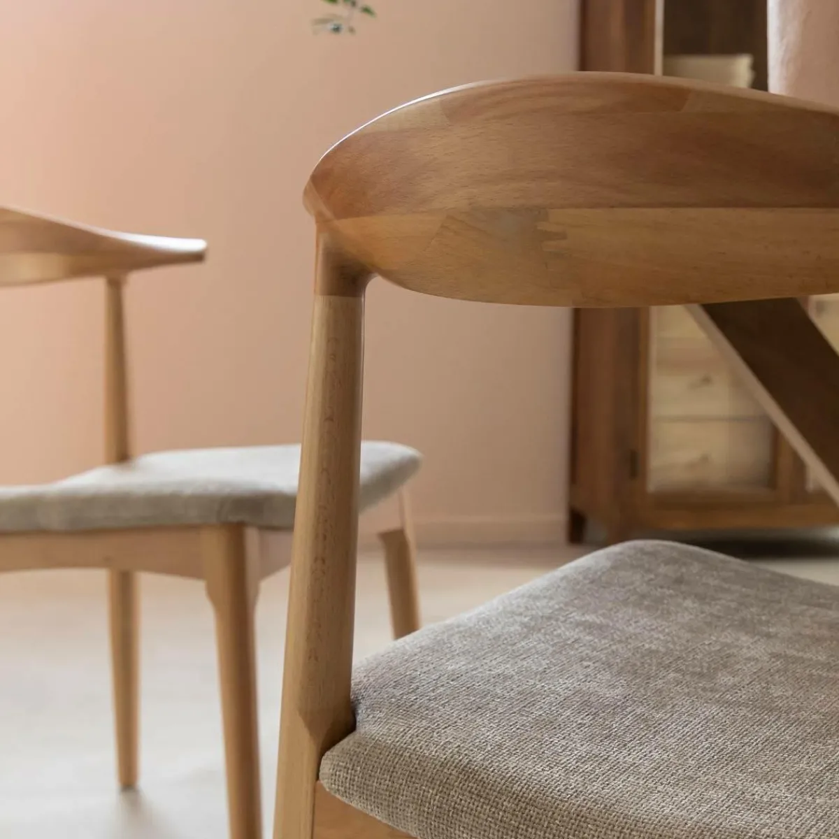 Made in Meubles Chaise en bois de hêtre clair Aline (lot de 2)