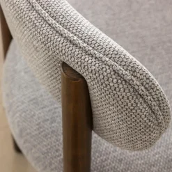 Made in Meubles Chaise en bois de hêtre foncé et tissu Aline (lot de 2)