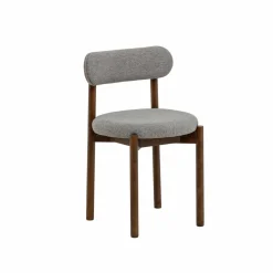 Made in Meubles Chaise en bois de hêtre foncé et tissu Aline (lot de 2)