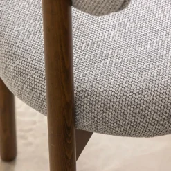 Made in Meubles Chaise en bois de hêtre foncé et tissu Aline (lot de 2)