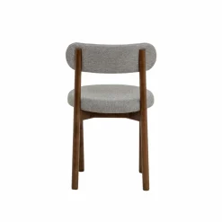 Made in Meubles Chaise en bois de hêtre foncé et tissu Aline (lot de 2)