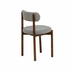 Made in Meubles Chaise en bois de hêtre foncé et tissu Aline (lot de 2)