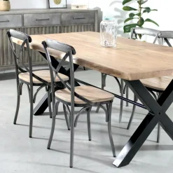Made in Meubles Chaise en bois de manguier Wood (lot de 2)
