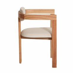 Made in Meubles Chaise en bois de mindy et tissu bouclette Suzie (lot de 2)