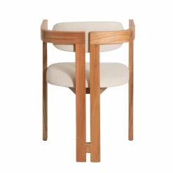 Made in Meubles Chaise en bois de mindy et tissu bouclette Suzie (lot de 2)