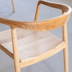 Made in Meubles Chaise en bois de teck brut June (lot de 2)