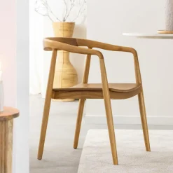 Made in Meubles Chaise en bois de teck June (lot de 2)