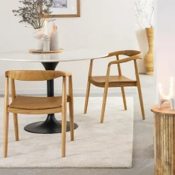 Made in Meubles Chaise en bois de teck June (lot de 2)