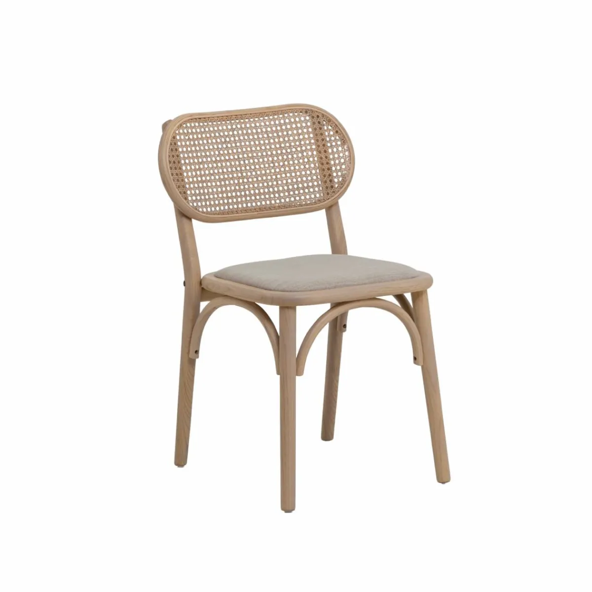 Made in Meubles Chaise en bois d'orme clair et cannage Luzian (lot de 2)